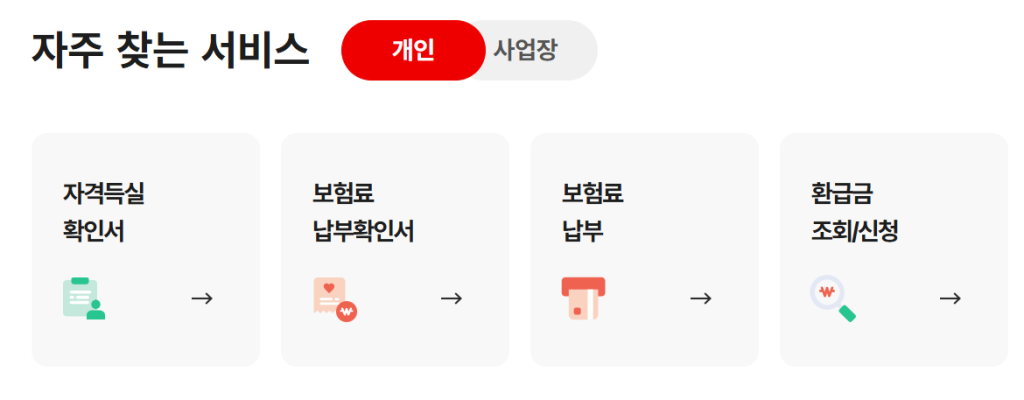 국민건강보험공단에서 내 건강보험료를 확인하여 2차 민생회복 소비쿠폰에 내가 해당하는지 조회해볼수 있는 그림